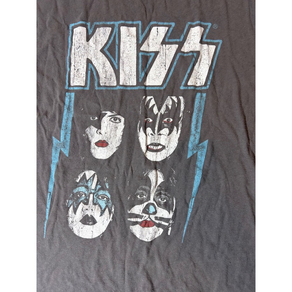 KISS Graphic T-Shirt Mens XXL Grey Good Distressed Band Tee Rock Roll - Picture 3 of 6